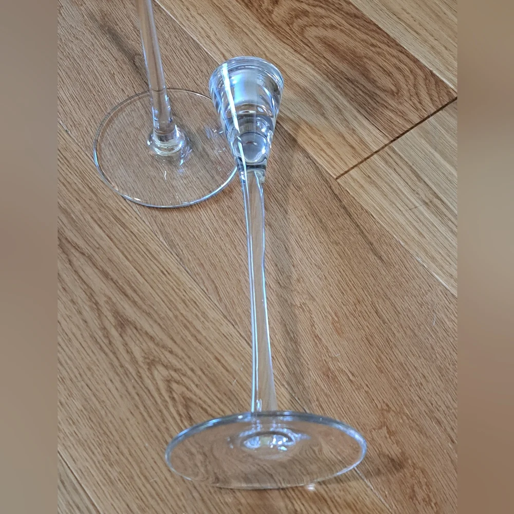 Ikea Gastvanlig Glass Crystal Modern Candlestick Holders Set of 2